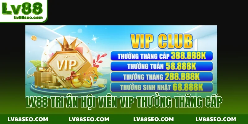 LV88 tri ân hội viên VIP thưởng thăng cấp